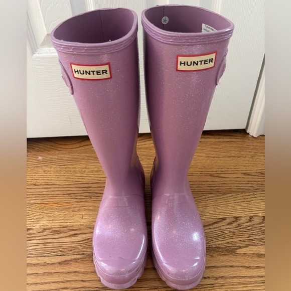 Hunter Other - Hunter Lavender Sparkly Rain Boots big kid size 4/5